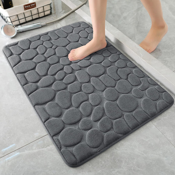 Alfombra De Baño Antideslizante Memory Diseño Rocas 80 X 50