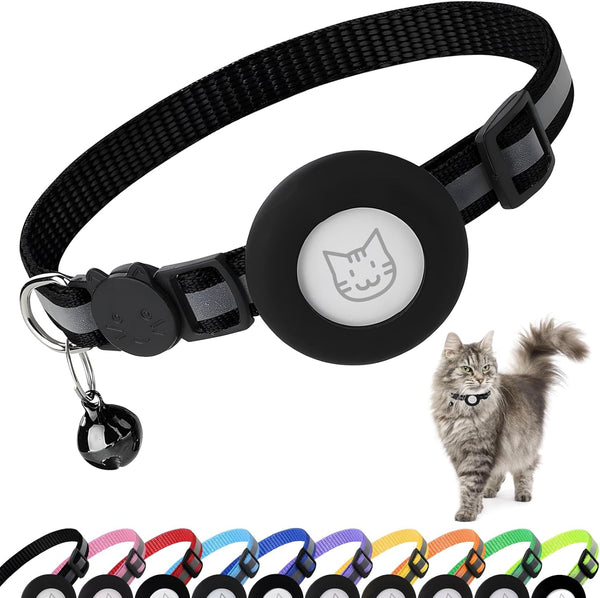 Collar Regulable Cascabel Para Gato Soporte Porta Airtag