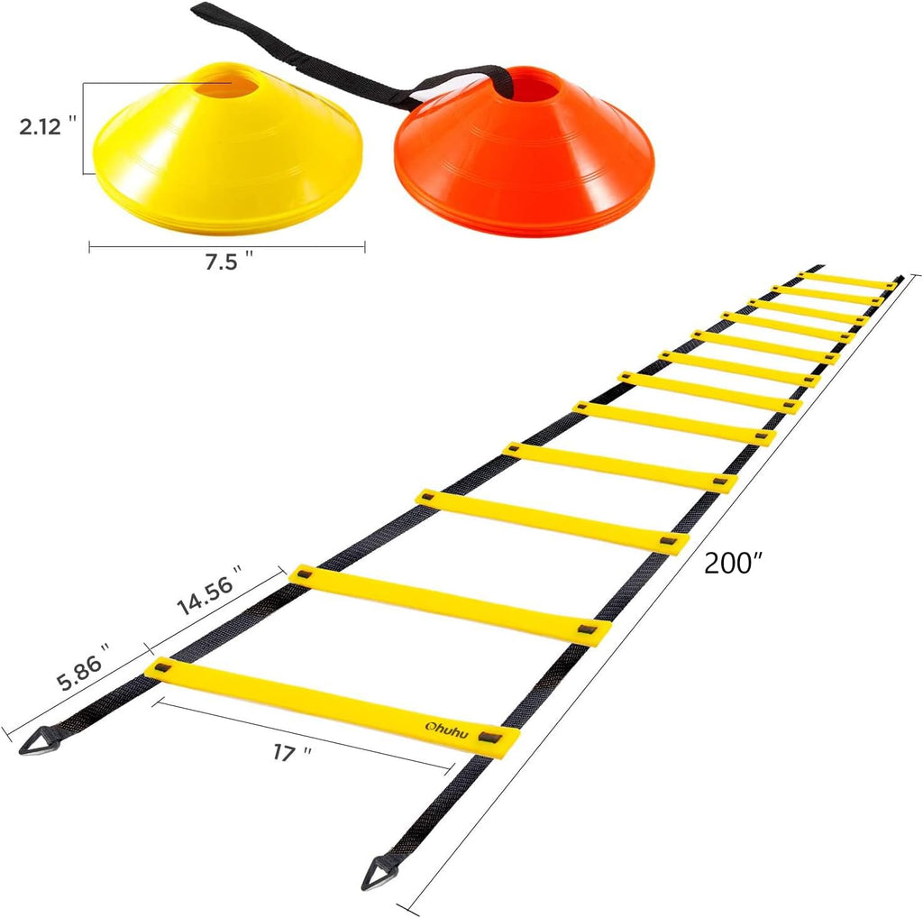 Kit Set De Entrenamiento Escalera Coordinación Fútbol Conos