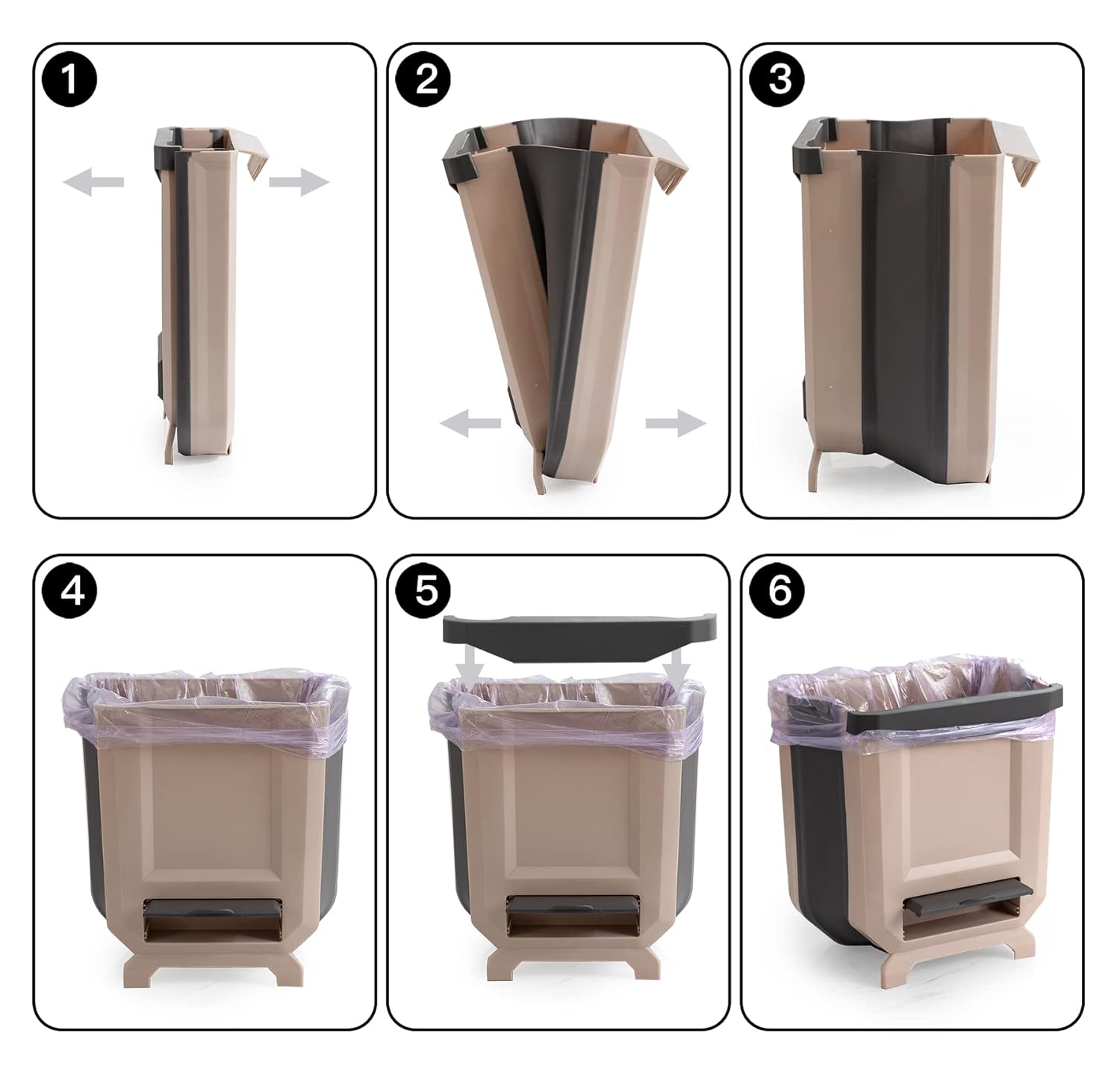 Papelera Cesto Colgante Plegable Tacho Basura