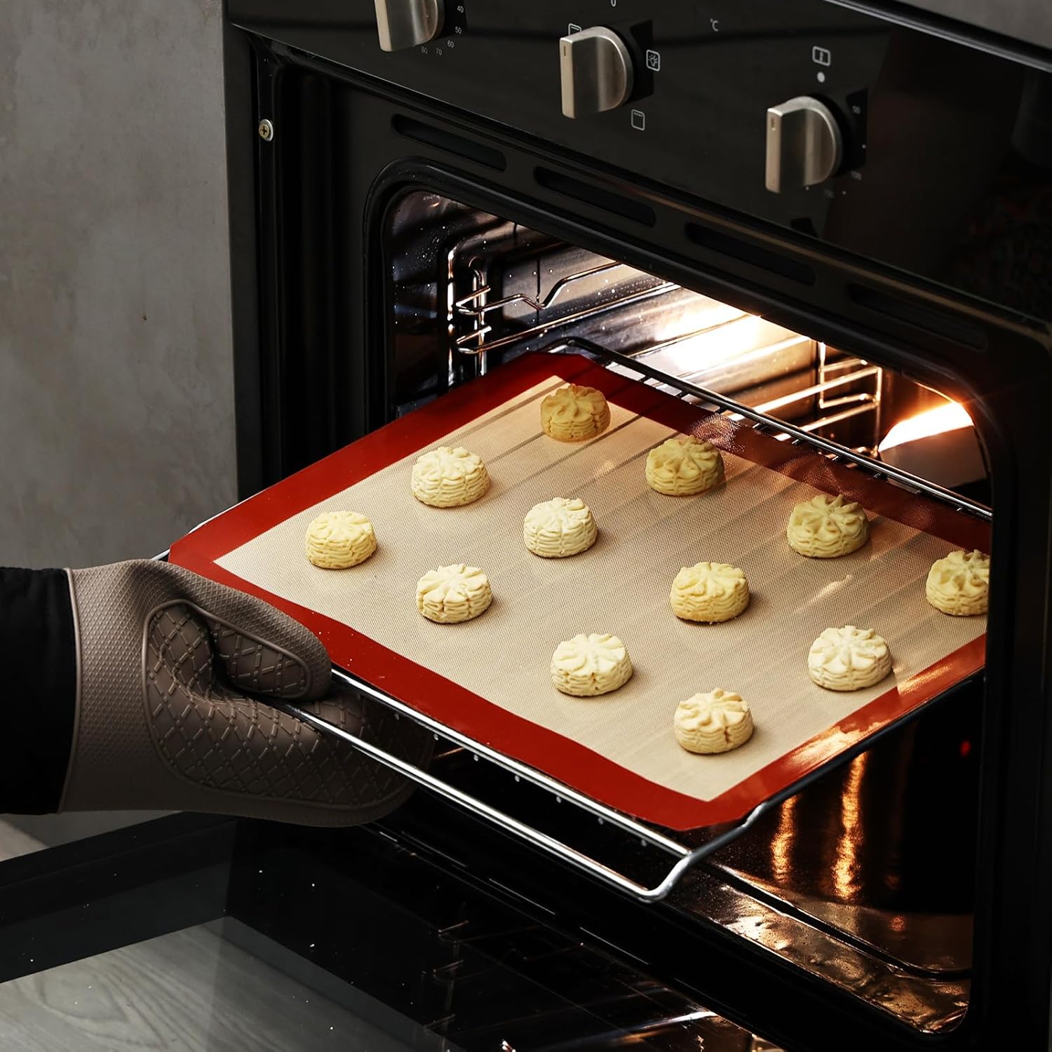 Tapete De Silicona Antiadherente Pasteleria Macarons Cookies Marrón