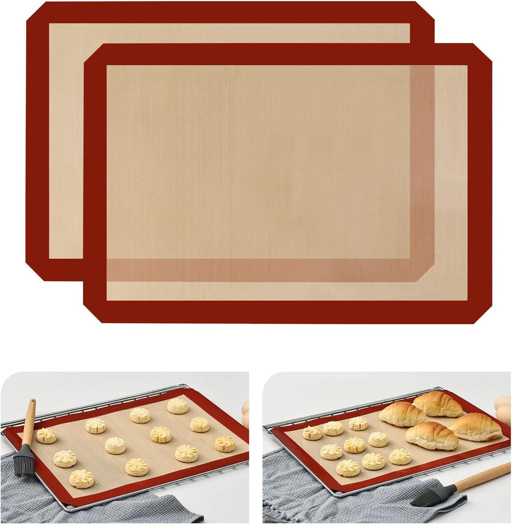 Tapete De Silicona Antiadherente Pasteleria Macarons Cookies Marrón