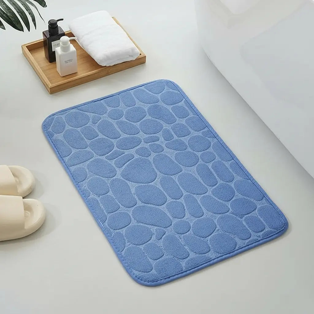 Alfombra De Baño Antideslizante Memory Diseño Rocas 80 X 50