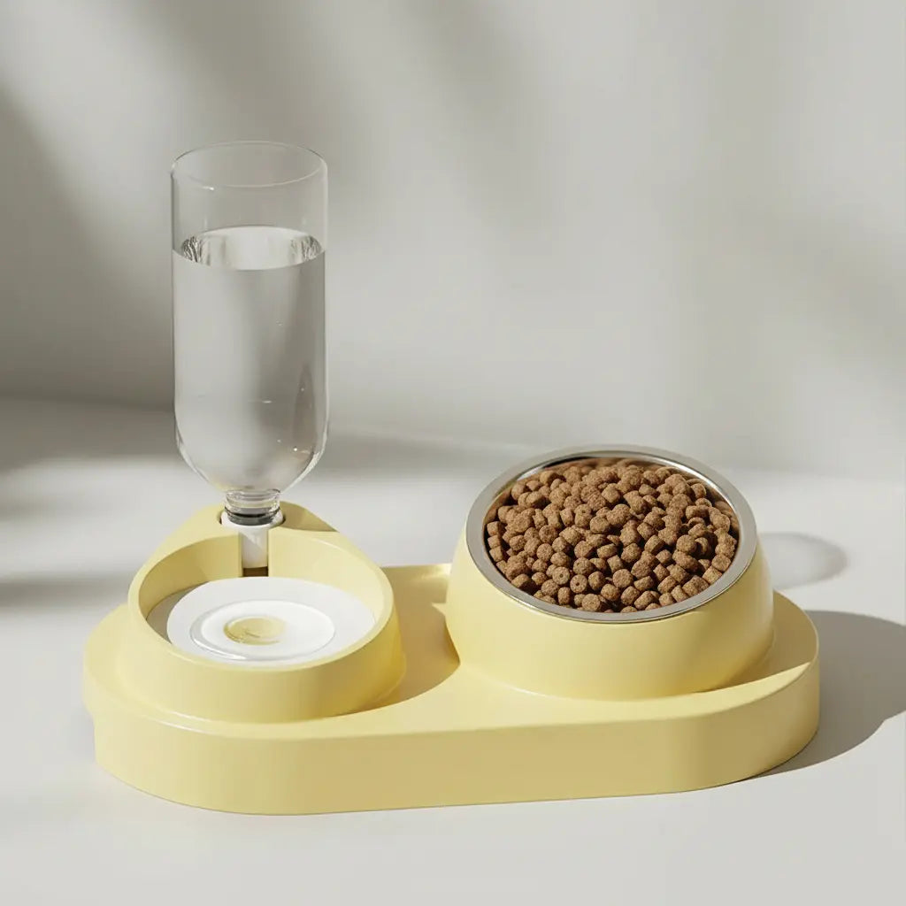 Plato Comedero Bebedero Mascota Dispensador Acero