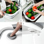 Tabla De Picar Y Fuente Plegable Cesta Escurridor 3 En 1