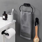Set Juego Accesorios Baño 4 Piezas Adhesivo Negro Acero