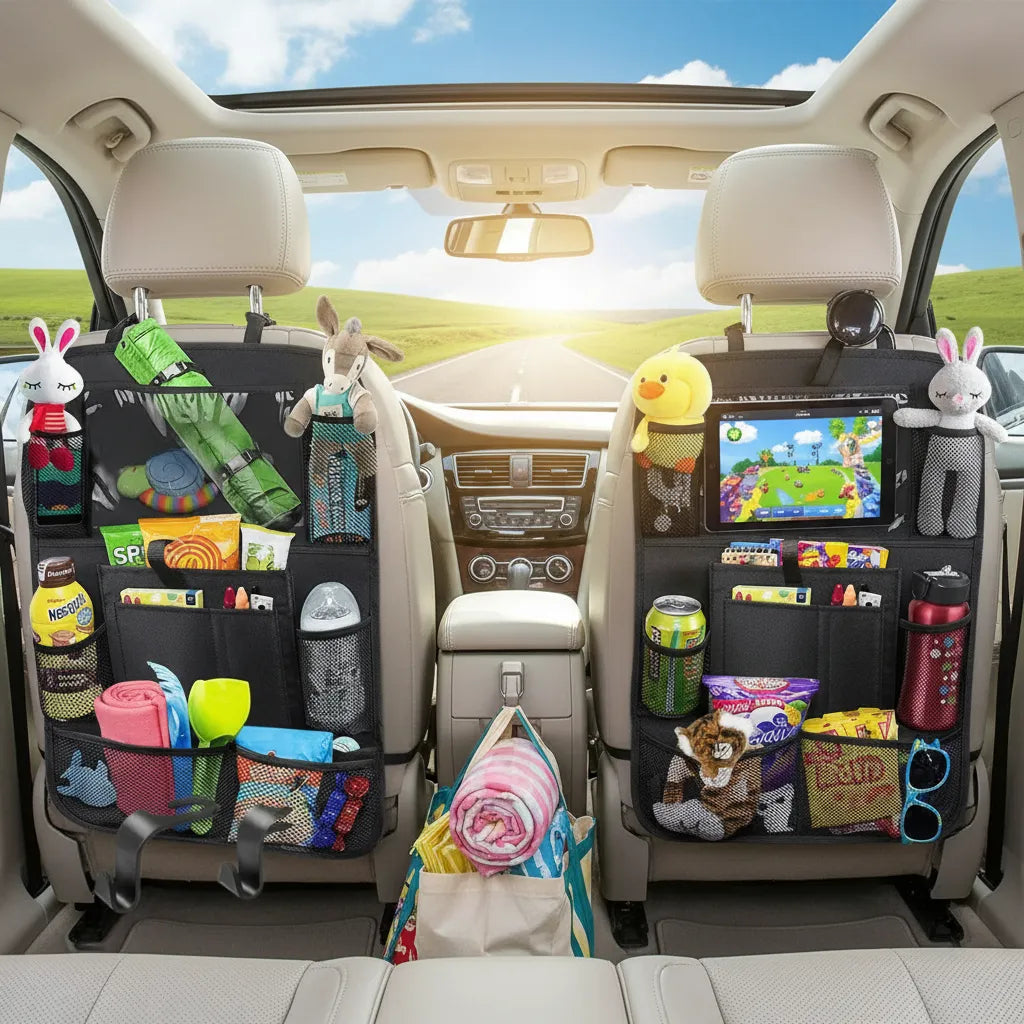 Organizador Auto Respaldo Asiento Tablet Varios Bolsillos