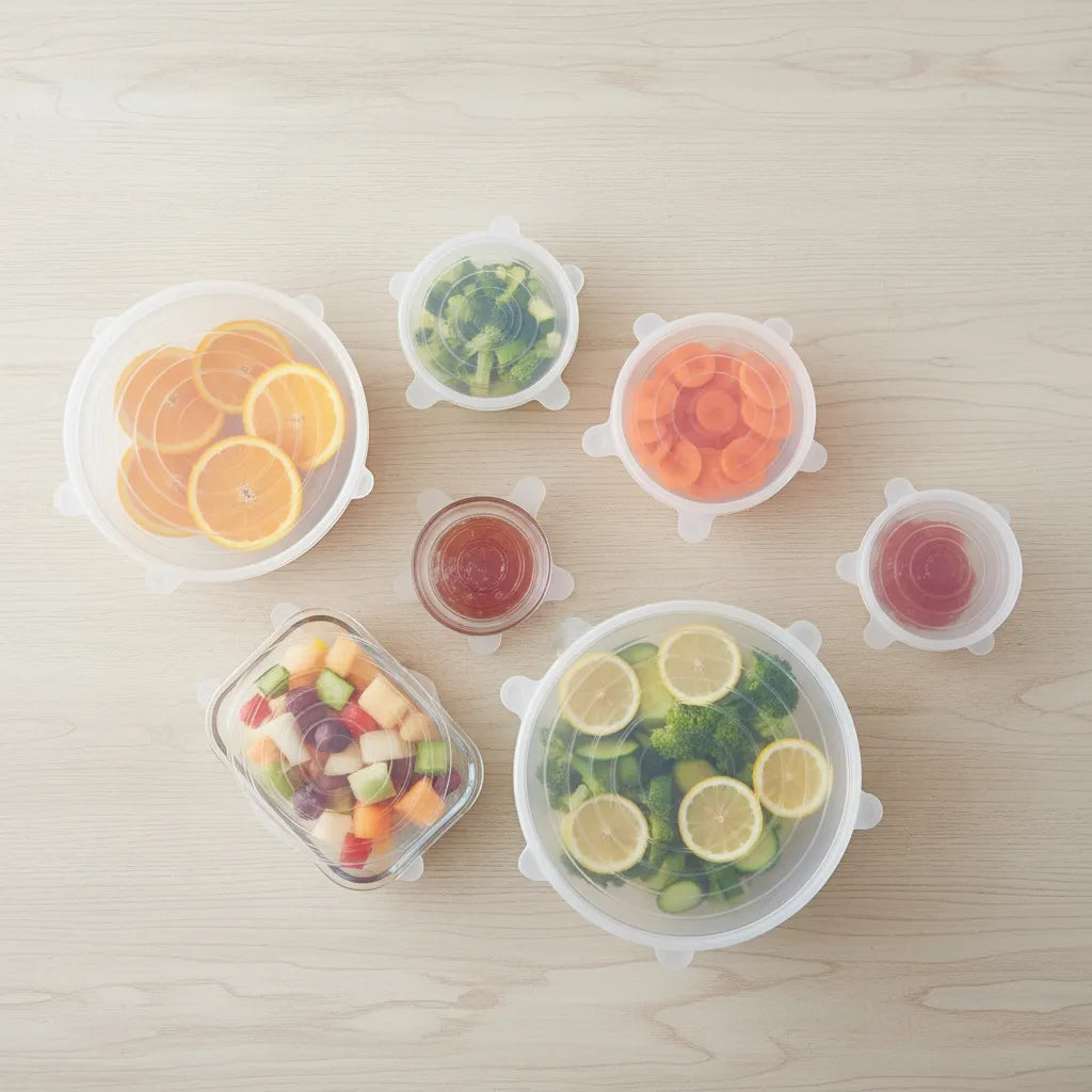 Set 6 Tapas Silicona Ajustables Para Alimentos Reutilizables