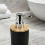 Juego Set Accesorios Para Baño Bamboo Jabonera Dispensador