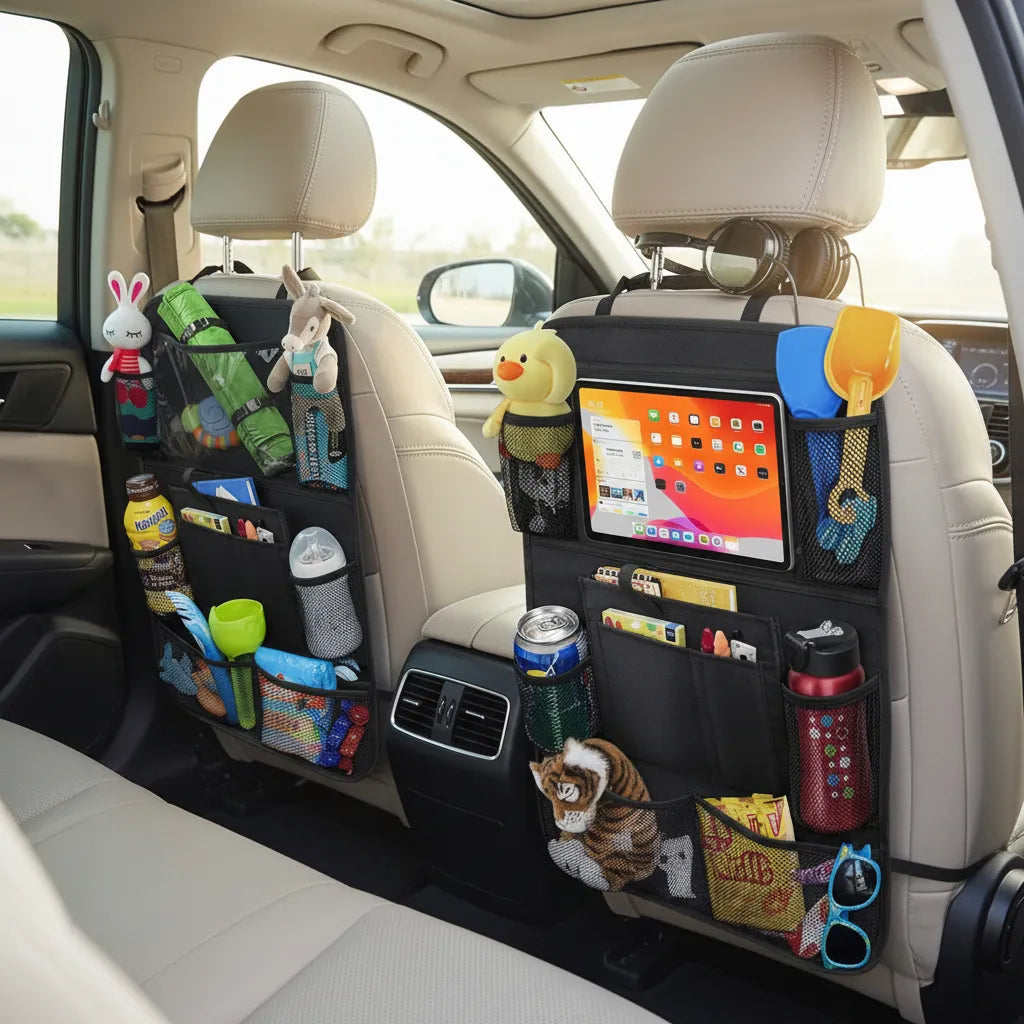 Organizador Auto Respaldo Asiento Tablet Varios Bolsillos