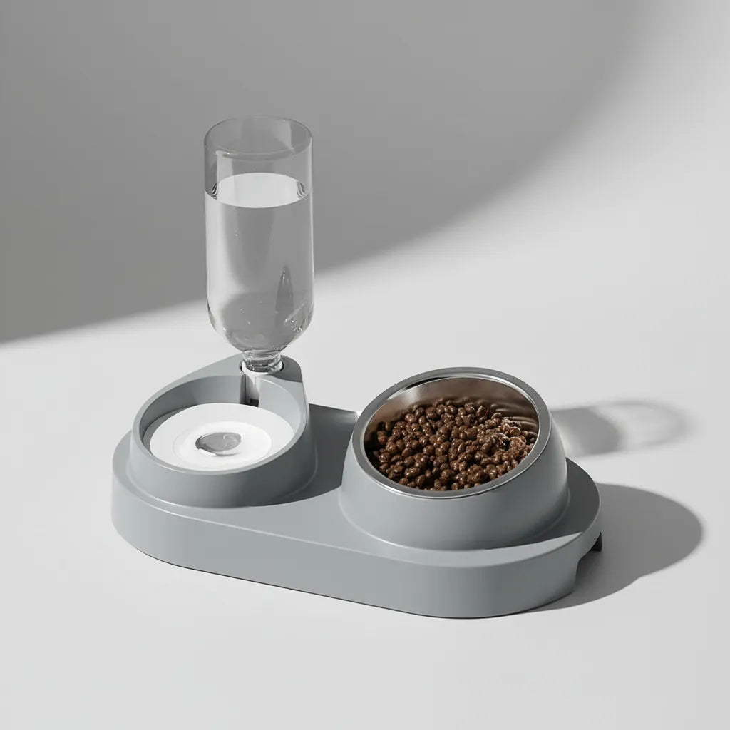 Plato Comedero Bebedero Mascota Dispensador Acero