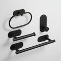 Set Juego Accesorios Baño 4 Piezas Adhesivo Negro Acero