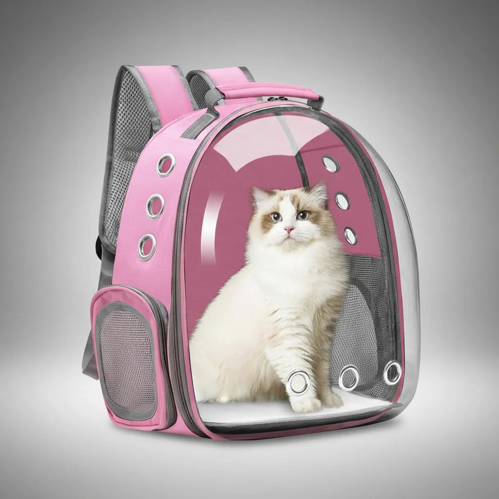 Mochila Bolso Cápsula De Mascotas Transportadora Gatos Visor