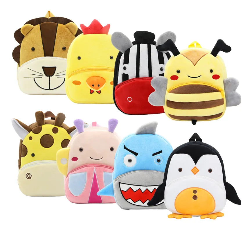 Mochila Jardin Infantil Tela Peluche Animales Niños Niñas