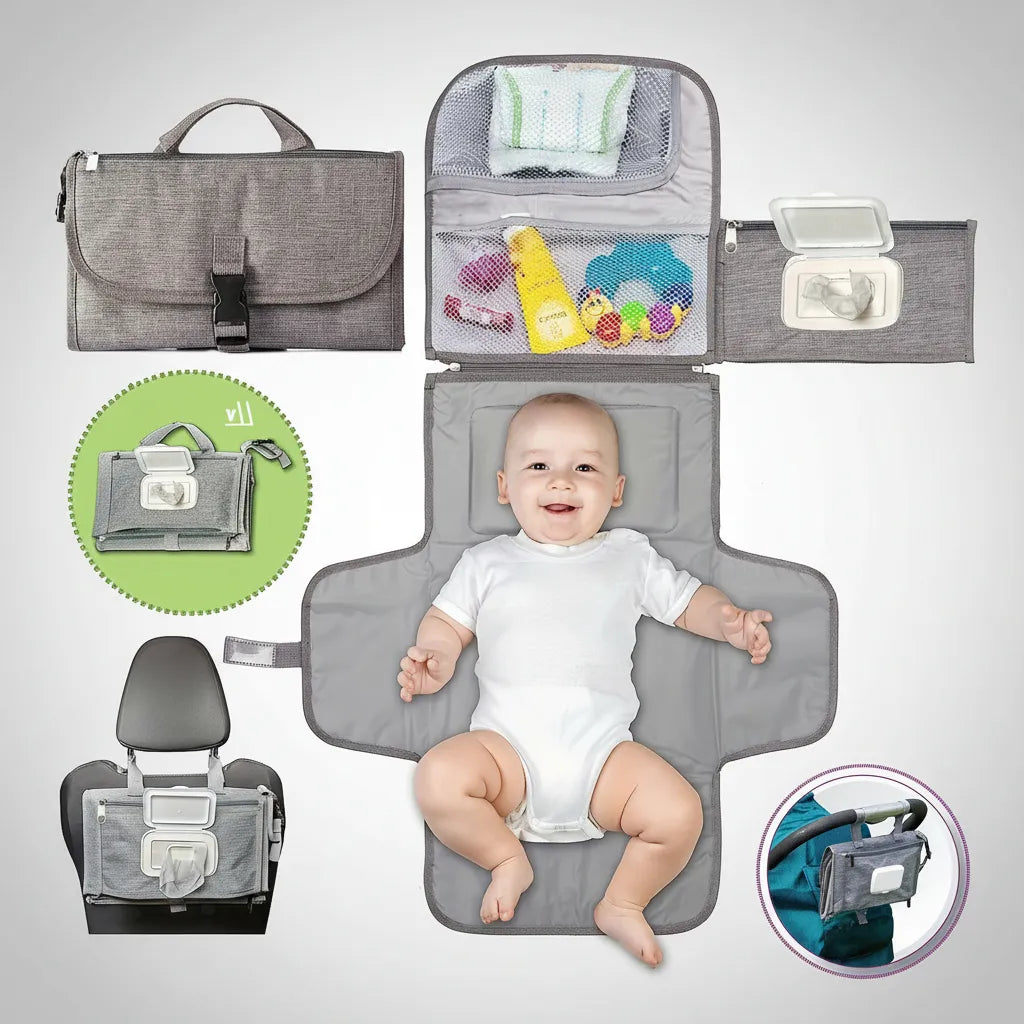 Cambiador Para Bebes Con Bolsillos Impermeable Paseo Viajes