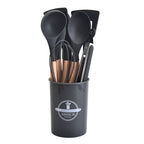 Set Espatulas Utensilios Menage X12 Madera Silicona Cocina