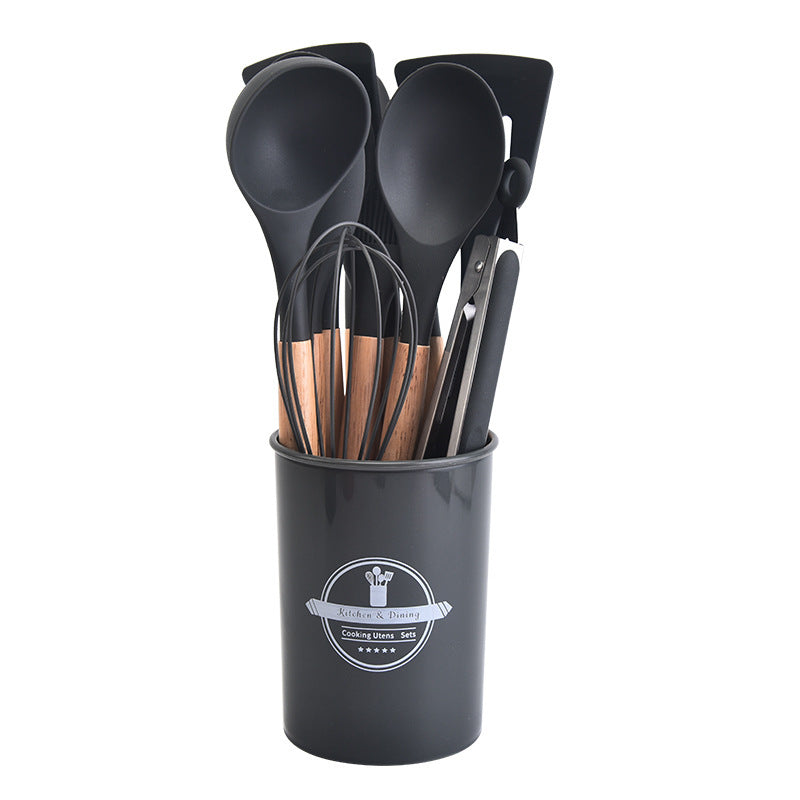 Set Espatulas Utensilios Menage X12 Madera Silicona Cocina