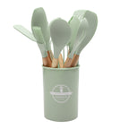 Set Espatulas Utensilios Menage X12 Madera Silicona Cocina