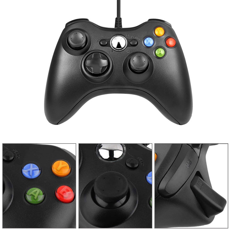 Control Joystick Xbox 360 Compatible Cableado Negro