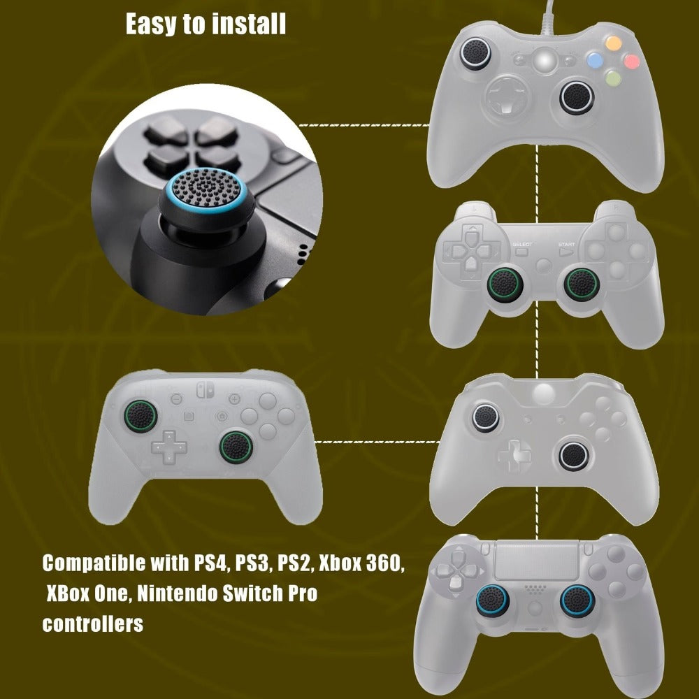 Protector Silicona Analogos Rayados Joystick Ps3 Ps4 Ps5 Xbox NS X2
