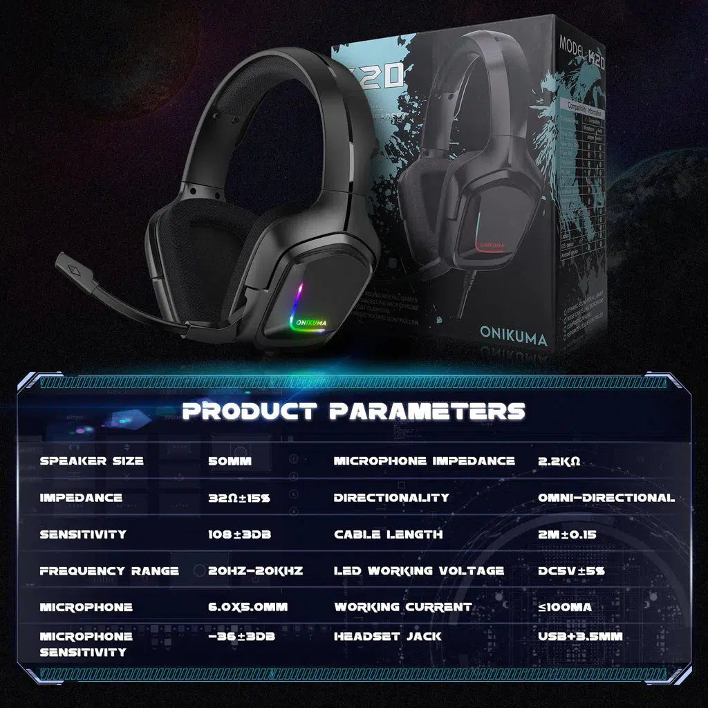 Auriculares Gamer K20 Onikuma