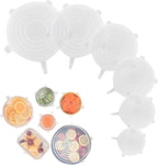 Set 6 Tapas Silicona Ajustables Para Alimentos Reutilizables