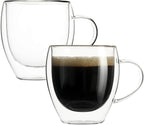 Taza De Vidrio Doble Pared 250ml Café Té Asa Transparente