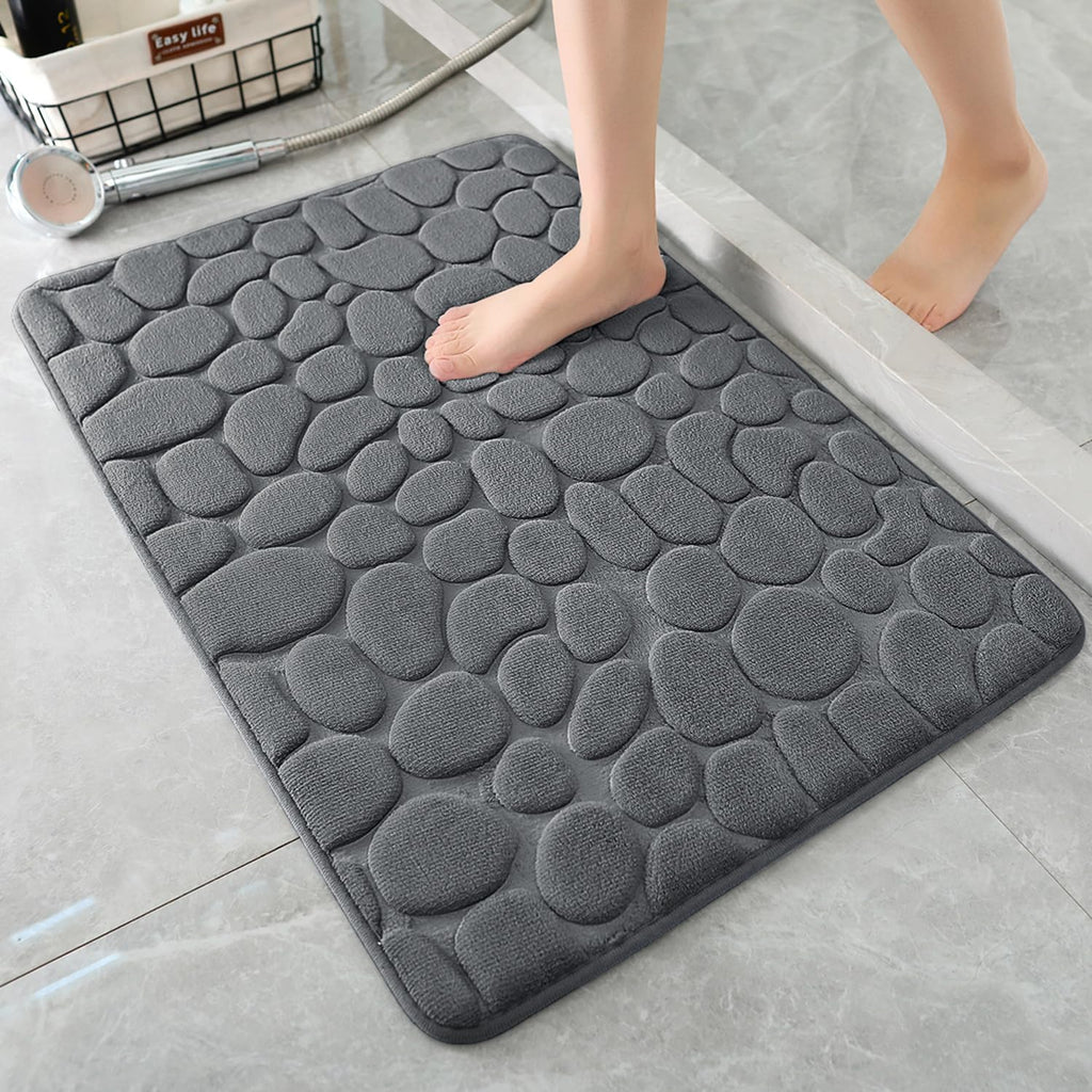 Alfombra De Baño Antideslizante Memory Diseño Rocas 80 X 50
