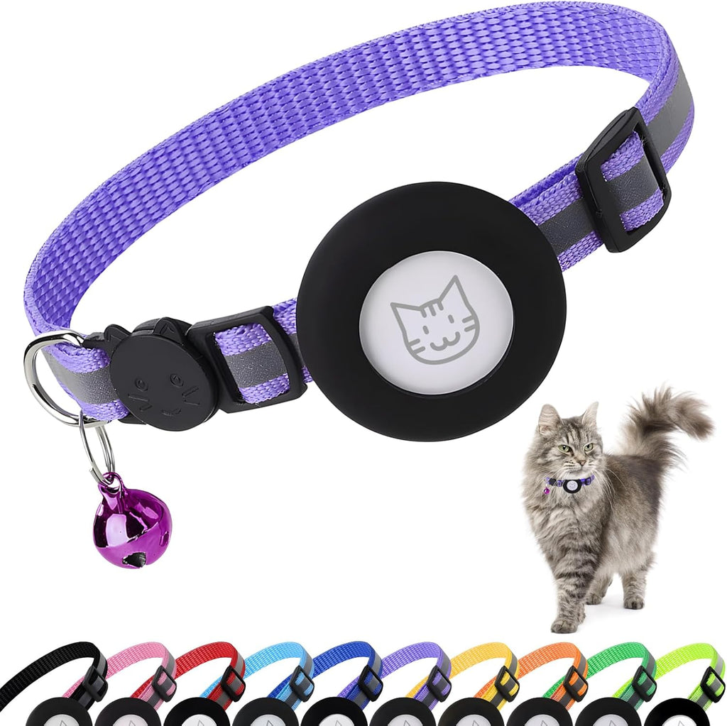 Collar Regulable Cascabel Para Gato Soporte Porta Airtag
