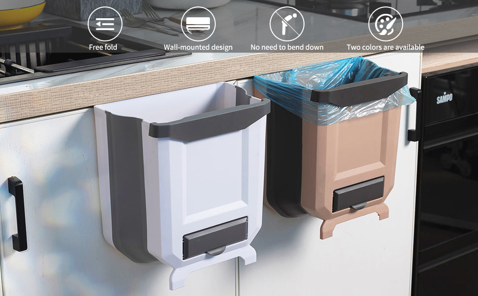 Papelera Cesto Colgante Plegable Tacho Basura