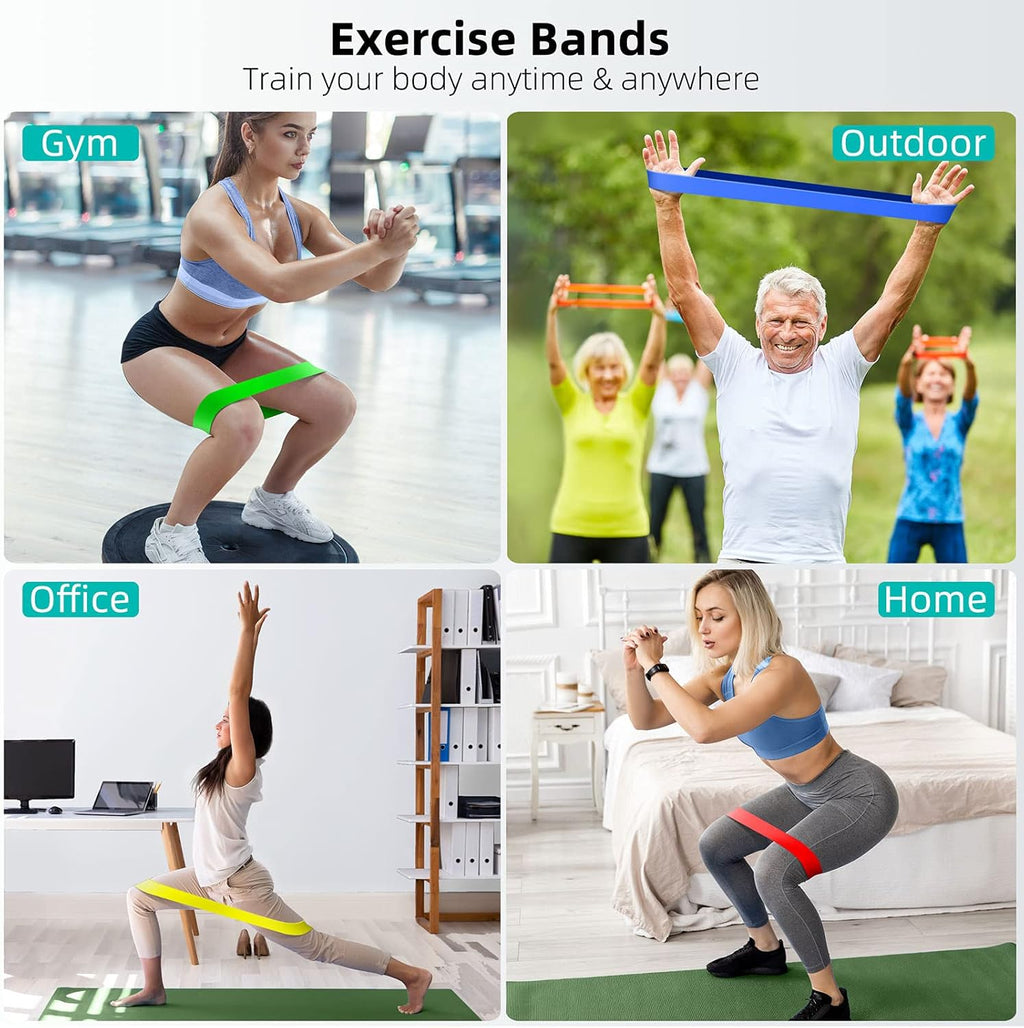 Set 5 Bandas Elásticas Resistencia Ejercicio Fitness Entrenamiento