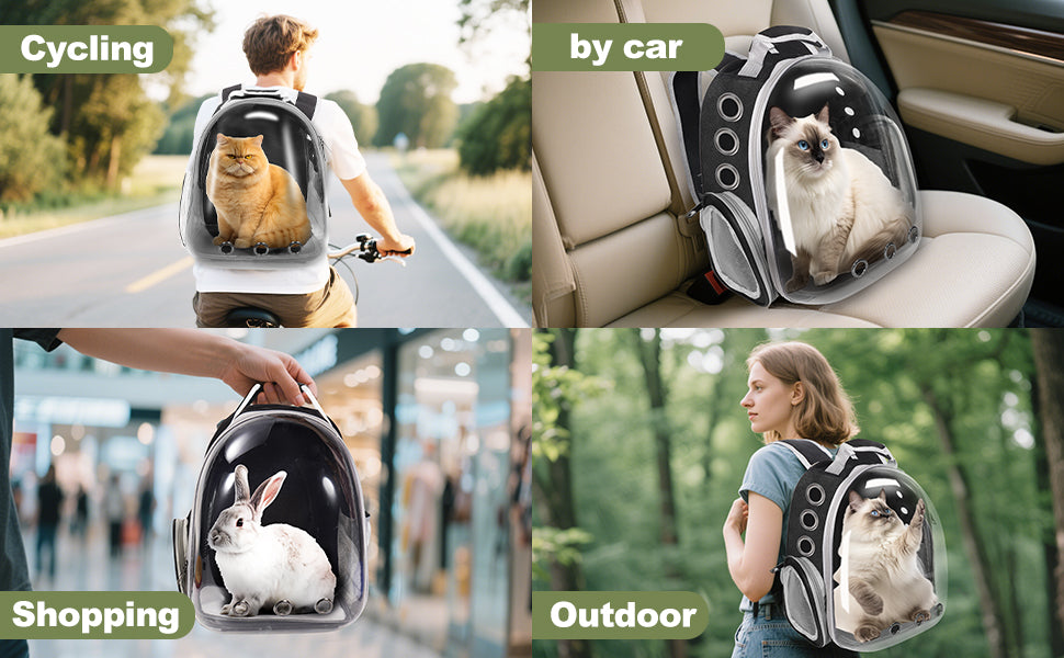 Mochila Bolso Cápsula De Mascotas Transportadora Gatos Visor