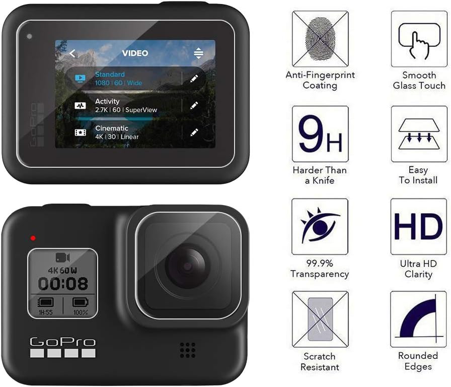 Vidrio Templado Protector Pantalla Lente Gopro Hero