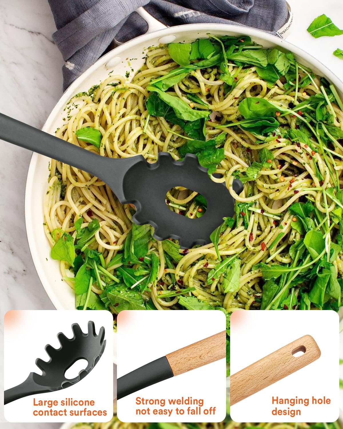 Set Espatulas Utensilios Menage X12 Madera Silicona Cocina