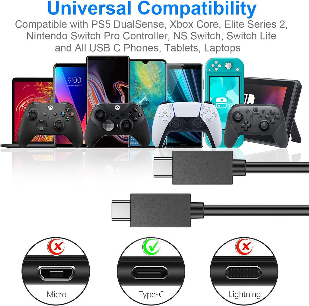 Cable Cargador Usb C Joystick Dualsense Play 5 Ps5