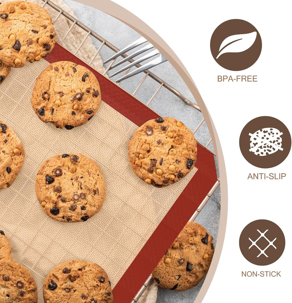 Tapete De Silicona Antiadherente Pasteleria Macarons Cookies Marrón