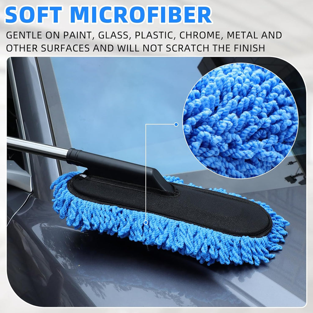 Mopa Microfibra Extensible Lavar Autos Limpieza Vehículos