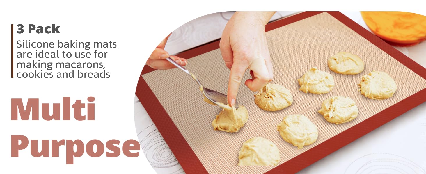 Tapete De Silicona Antiadherente Pasteleria Macarons Cookies Marrón