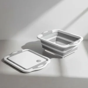 Tabla De Picar Y Fuente Plegable Cesta Escurridor 3 En 1