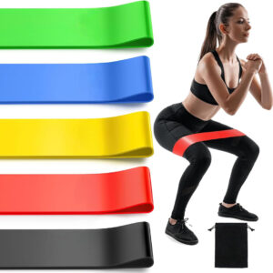 Set 5 Bandas Elásticas Resistencia Ejercicio Fitness Entrenamiento